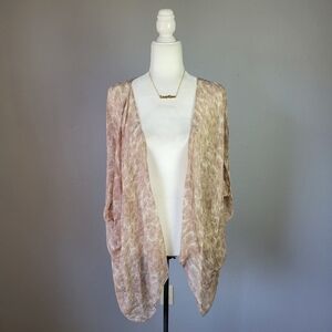 WINTER KATE // tan cream leopard 100% vintage silk kimono cardigan wrap cape